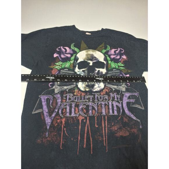 Vintage 2000’s Bullet For My Valentine Grunge Band Skull Tee Shirt Size Small - Picture 3 of 4